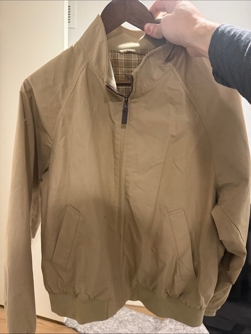 Uniqlo Tan Bomber Jacket - Classic Lightweight Zip-Up